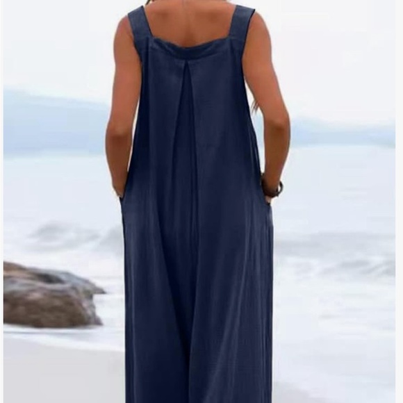 Blue wide leg romper/jumpsuit never worn - Picture 2 of 4